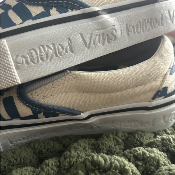 SUPER RARE Vans Krooked x skate slip on Natas For Ray Barbee in blue checkboard - Picture 2 of 8